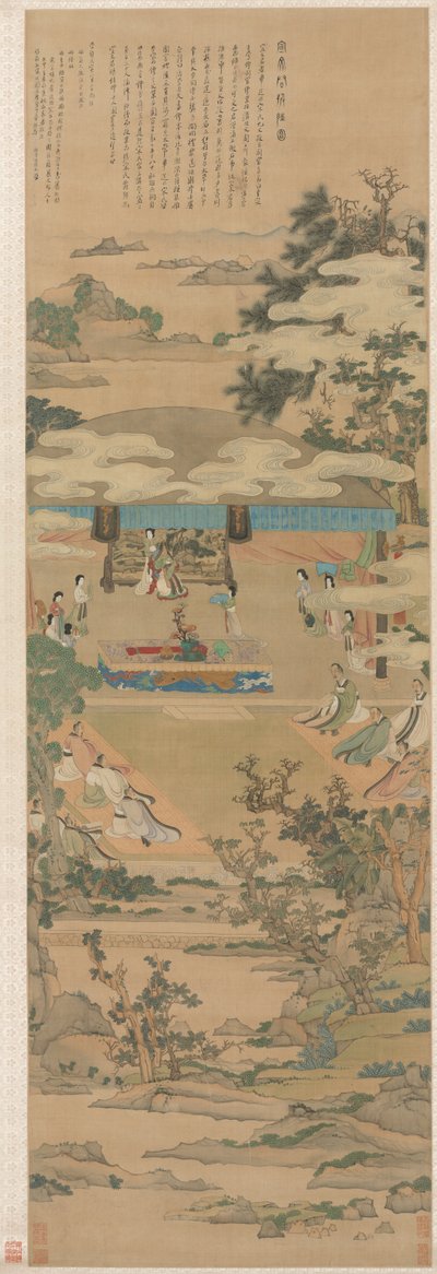 Lady Xuanwen dává pokyny k obřadům Zhou, 1638. od Chen Hongshou