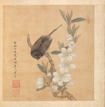 Obrazy podle starých mistrů: Větev z ptačích a broskvových květů, 1598-1652. od Chen Hongshou