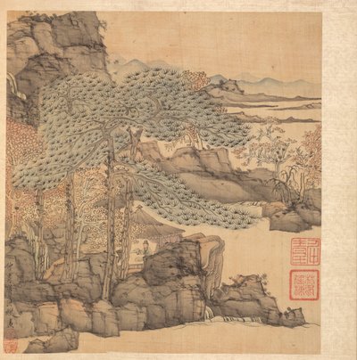 Obrazy podle starých mistrů: Učené čtení v doškové chatrči u vodopádu, 1598-1652. od Chen Hongshou