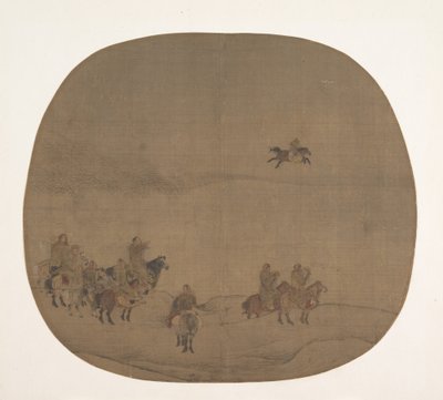 Nomádi lovící se sokoly, počátek 13. století. od Chen Juzhong