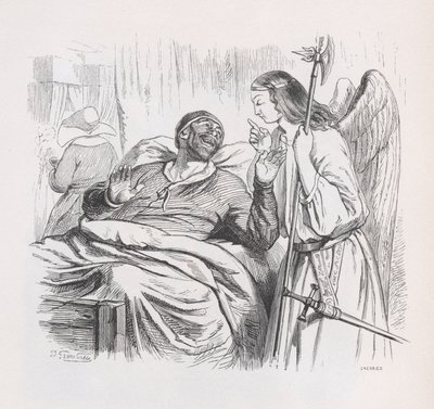 The Guardian Angel z The Complete Works of Béranger, 1836. od Cherrier