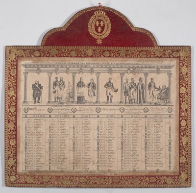Francouzský kalendář na rok 1816 Obecná galerie panovníků evropských států, 1816 od Chevalier Henry Guillot