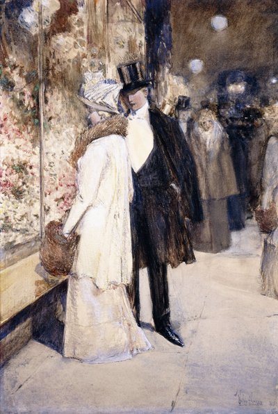 Novoroční nokturno, New York od Childe Frederick Hassam