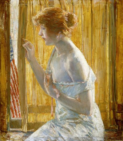 Chlapci pochodují kolem od Childe Frederick Hassam