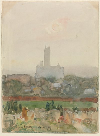 Canterburská katedrála od Childe Frederick Hassam