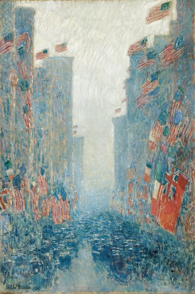 Vlajky, odpoledne na Avenue od Childe Frederick Hassam