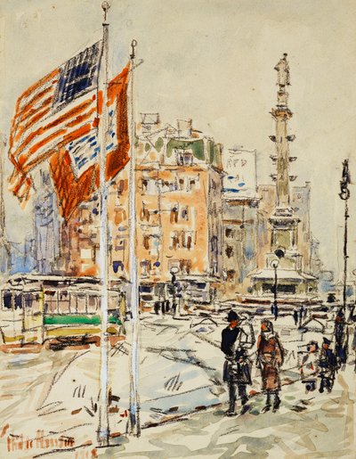 Vlajky, Kolumbův kruh od Childe Frederick Hassam