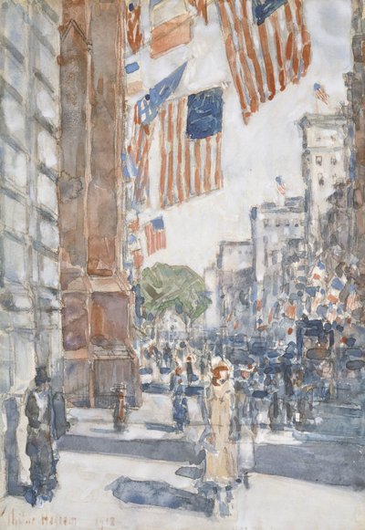 Vlajky, Pátá Avenue od Childe Frederick Hassam