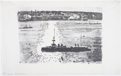 Francouzský křižník (litho) od Childe Frederick Hassam
