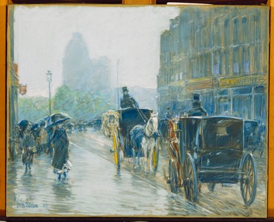 Kabiny tažené koňmi, New York od Childe Frederick Hassam