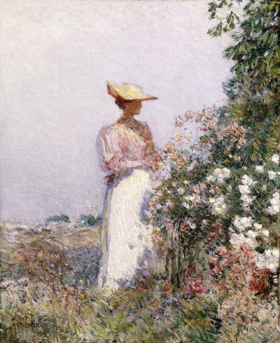 Dáma v Květné zahradě od Childe Frederick Hassam