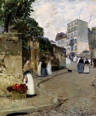 Montmartre, Paříž od Childe Frederick Hassam