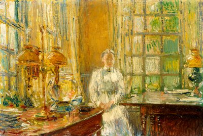 paní Holley z Cos Cob od Childe Frederick Hassam