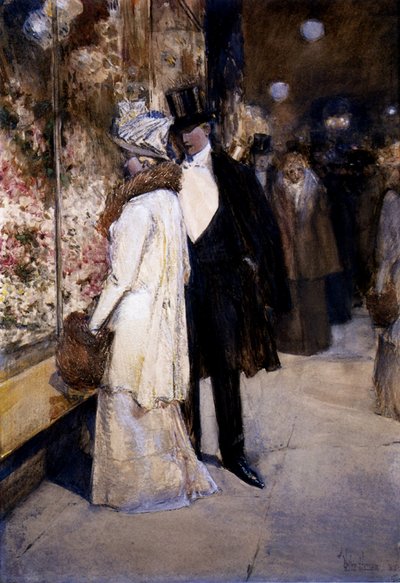 Novoroční nokturno, New York od Childe Frederick Hassam