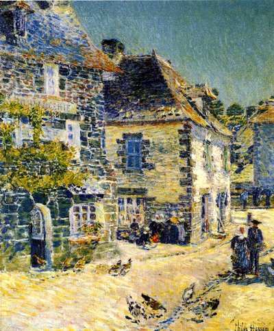 Pont Aven, Bretaň od Childe Frederick Hassam