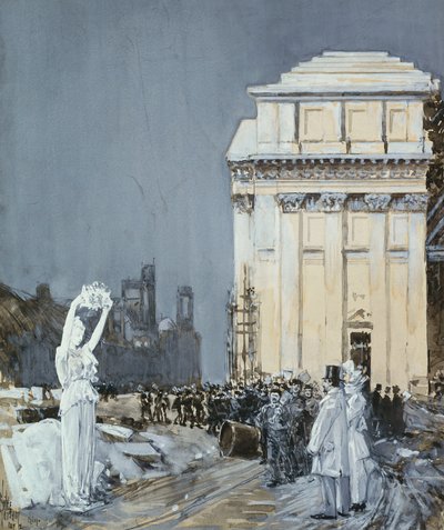 Scéna na světové kolumbijské výstavě, Chicago, Illinois od Childe Frederick Hassam