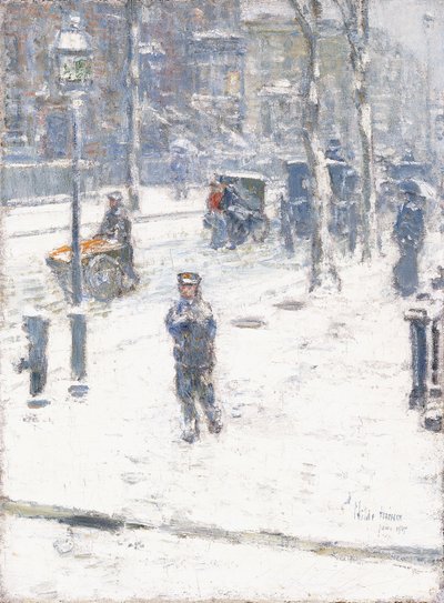 Sněhová bouře, Fifth Avenue, New York od Childe Frederick Hassam