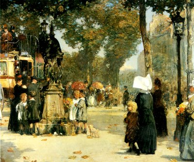 Pouliční scéna, Paříž od Childe Frederick Hassam