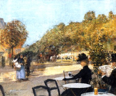 Terasa kavárny od Childe Frederick Hassam