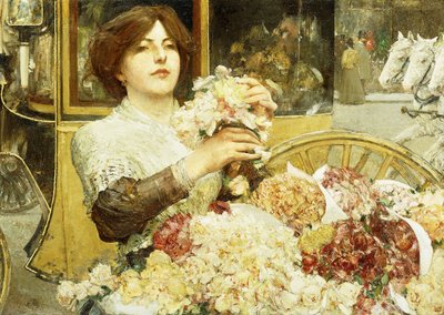 Růžová dívka od Childe Frederick Hassam