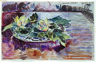 Tulipány v misce od Childe Frederick Hassam
