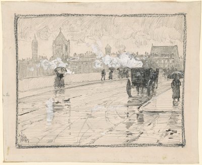 Deštivý den, Boston od Childe Hassam