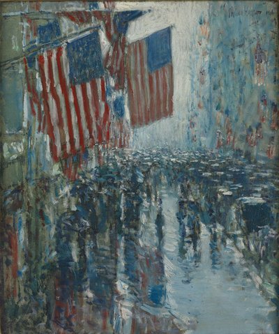 Deštivý den, Pátá avenue od Childe Hassam