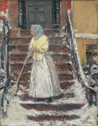 Zametání sněhu, 90. léta 19. století. od Childe Hassam