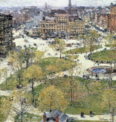 Union Square na jaře, 1896. Umělec: Frederick Childe Hassam od Childe Hassam