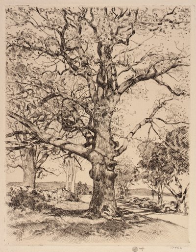 Wayside Inn Oaks na jaře od Childe Hassam