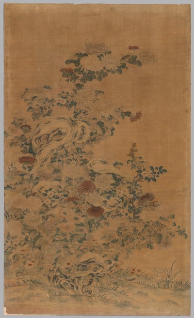 Panel Kesi: Skály a chryzantémy od China, Qing dynasty