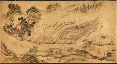 Mapa s ruským táborem ve východní Sibiři, 1689-1722 od Chinese Master