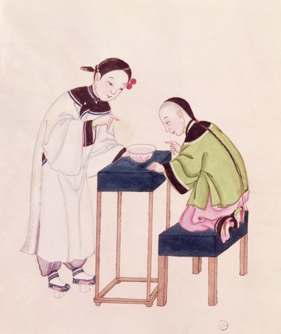 Dívka hledá štěstí do misky s vodou (wc na papíře) od Chinese School