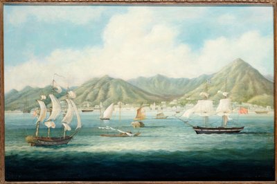 Pohled na Victorii, Hong Kong s britskými loděmi a jinými plavidly, c.1850 od Chinese School
