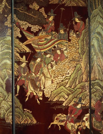 Obrazovka Coromandel, cca 1700 od Chinese School