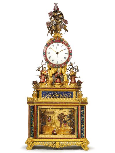 Císařské úderné, hudební a automatické hodiny "Daoist Immortal", dílny Guangzhou, období Qianlong, 1736-95 od Chinese School