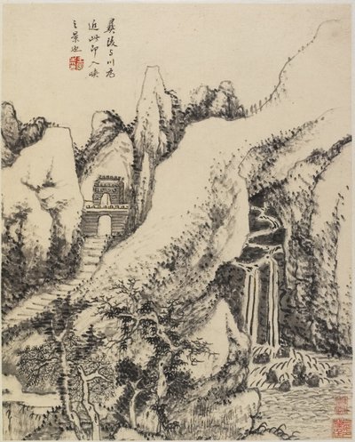Krajina (inkoust na papíře) od Chinese School