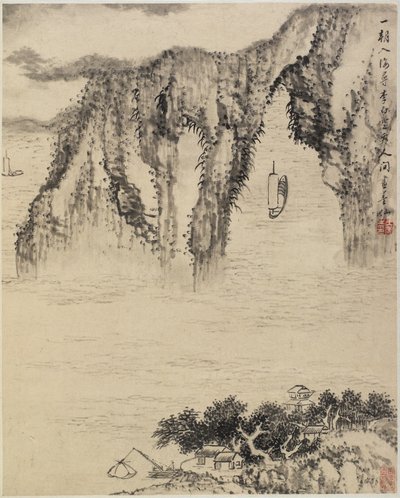 Krajina (inkoust na papíře) od Chinese School