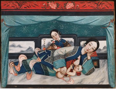 Kojící matky s dětmi a ošetřovatelkou, c.1870 od Chinese School