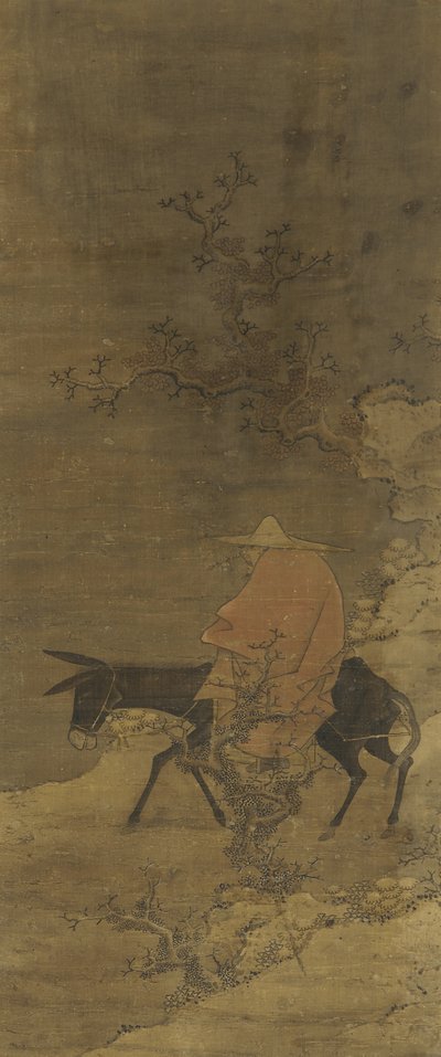 Jízda sněhem při hledání švestkových květů, dynastie Ming nebo Qing, 15.–18. od Chinese School