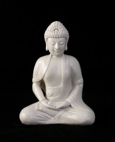 Sedící Buddha, provincie Fujian, dynastie Ming nebo Qing (keramika) od Chinese School
