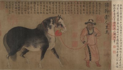 Hřebec s Groomem, handscroll od Chinese School Chinese School