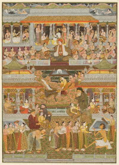 Milenci a milenci: Směs scén z perské, urdské a sanskrtské literatury od Chitarman II