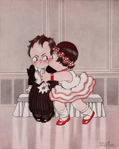 The constant nymph, The annoying kiss, kresba Chloe Prestonové (1887-1969) z časopisu The Tatler, č. 1370, 28. září. od Chloe Preston