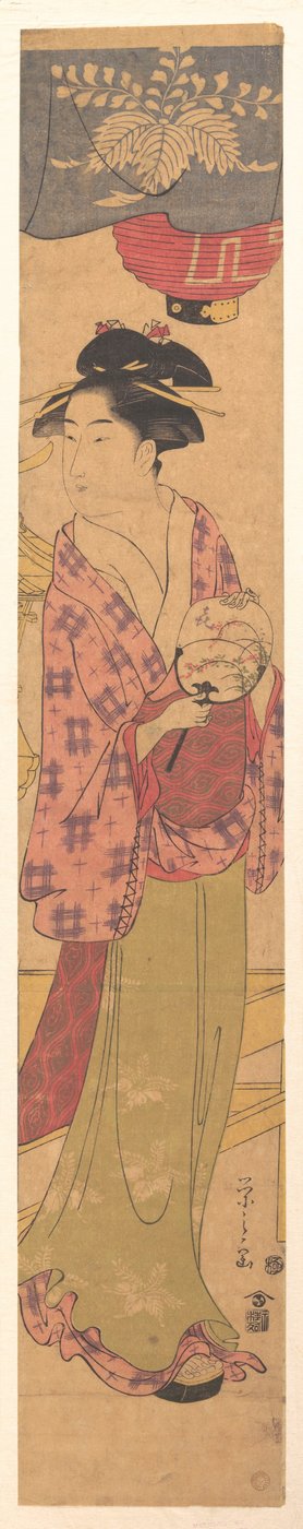 Mädchen mit einem Fächer od Chobunsai Eishi