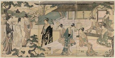 Kapitola Matsukaze z Příběhu Genjiho (ze série Příběh Genjiho v elegantních moderních šatech) od Chobunsai Eishi