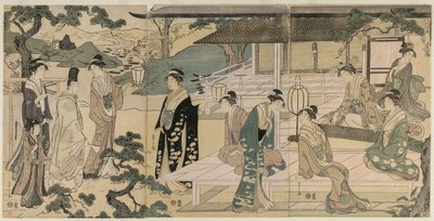 Kapitola Matsukaze Tale of Genji ze série The Tale of Genji, c. 1791. od Chobunsai Eishi