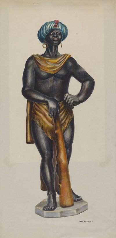 Slave reklamní postava od Chris Makrenos