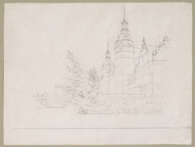 Zámek Frederiksborg. Party v Møntbroen od Christen Købke