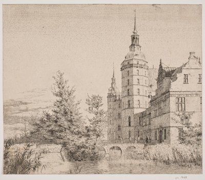 Zámek Frederiksborg. Party v Møntbroen od Christen Købke